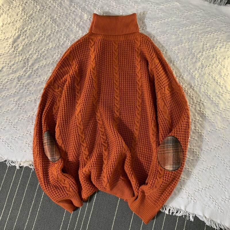 Vinter turtleneck genser herre varm casual strikket genser herre vill løs koreanske strikkegensere herreklær m -2xl