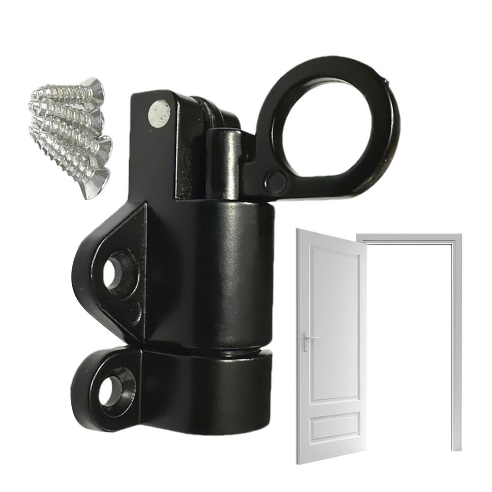 Spring Automatic Latch Aluminum Spring Loaded Latch Pin Automatic Spring Barrel Slide Door Lock With Screws For Window Gate Shed: black