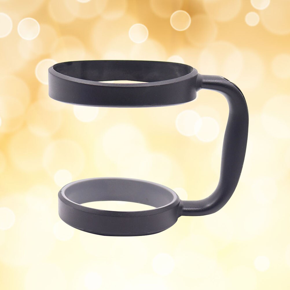 2pcs 30 oz Tumbler Handle Stainless Steel Beer Mug Handle Upgrade Anti-Slip Adjustable Travel Mug Handle (Black)