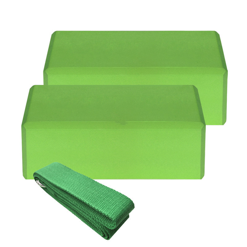 2 blocchi yoga EVA 1 pezzo blocchi di stabilità della cinghia yoga in cotone set di cinghie yoga per la meditazione yoga pilates yoga: Blu