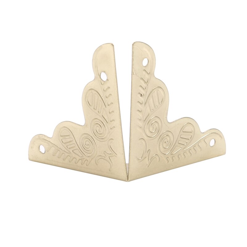 1 paquete de caja de madera antigua patas Protector de esquina triángulo de hierro tallado soporte decorativo para muebles Hardware: Yellow