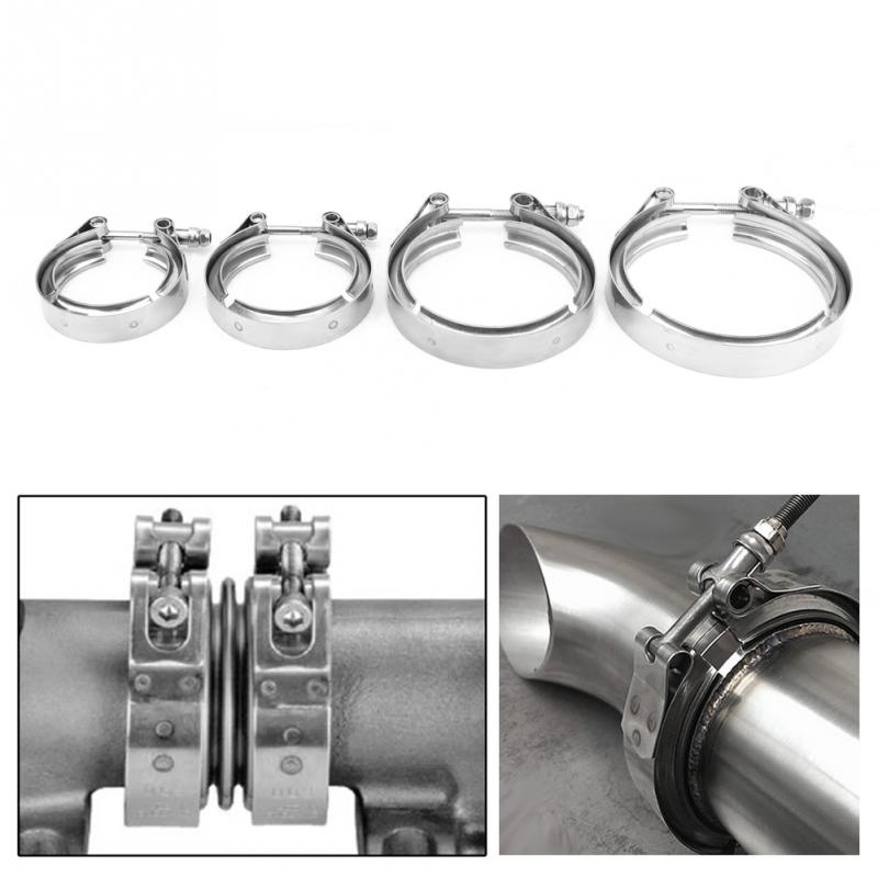 Stainless Steel 2.0 Inch V-Band Clamp Flange Kit for Turbo Exhaust Downpipes