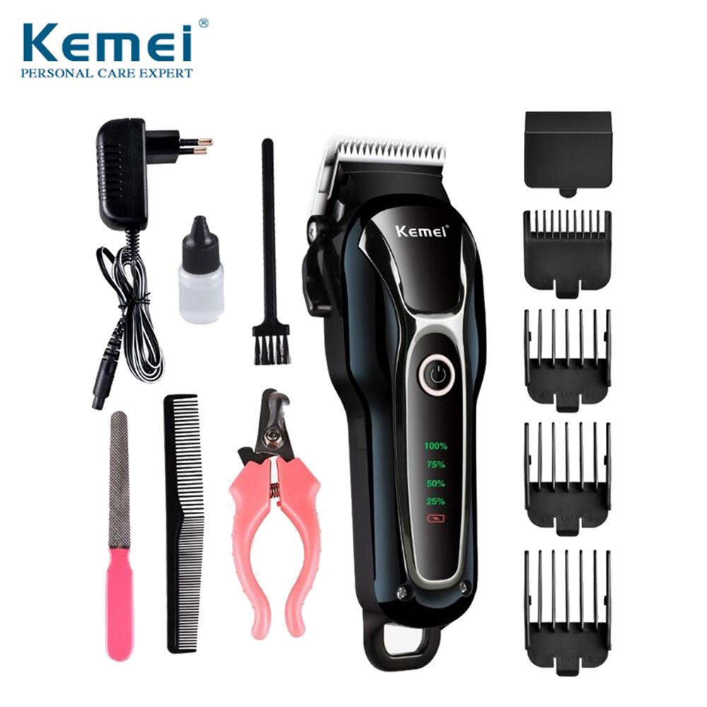 Rechargeable Dog Cat Hair Clipper With Scissors Accessories Grooming Hair Remover Machine Clipper for Pets Trimmer