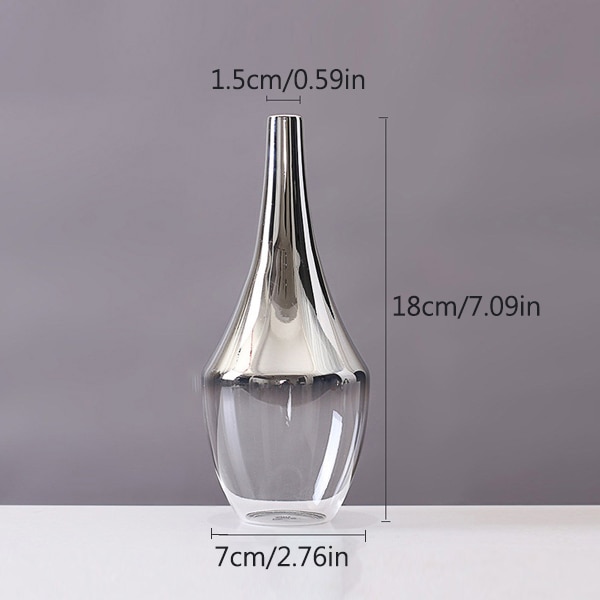 Nordisk glasvase sølv gradient tør urtepotter desktop ornament boligdekoration planter holder møbler hydroponics: -en