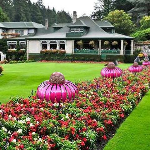 Sensation Pink Coneflower Bird Feeder Outdoor Decoration Window Garden Flower Outside Rust Resistant