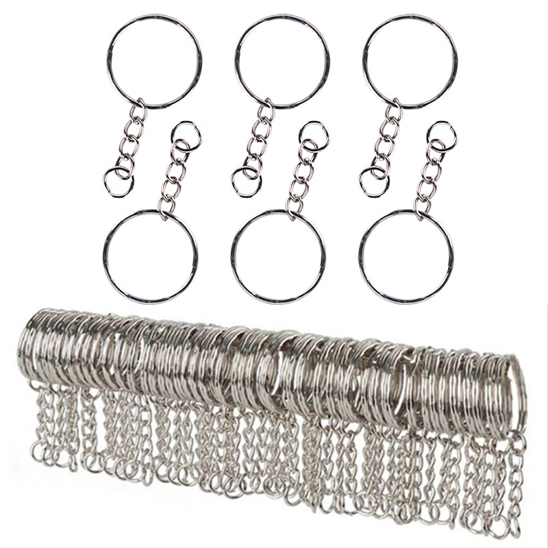 10/20/40/60Stck Edelstahl Schlüssel Ketten Legierung Kreis DIY Schlüsselanhänger Schmuck Keychain 25mm, Der schmuck Zubehör