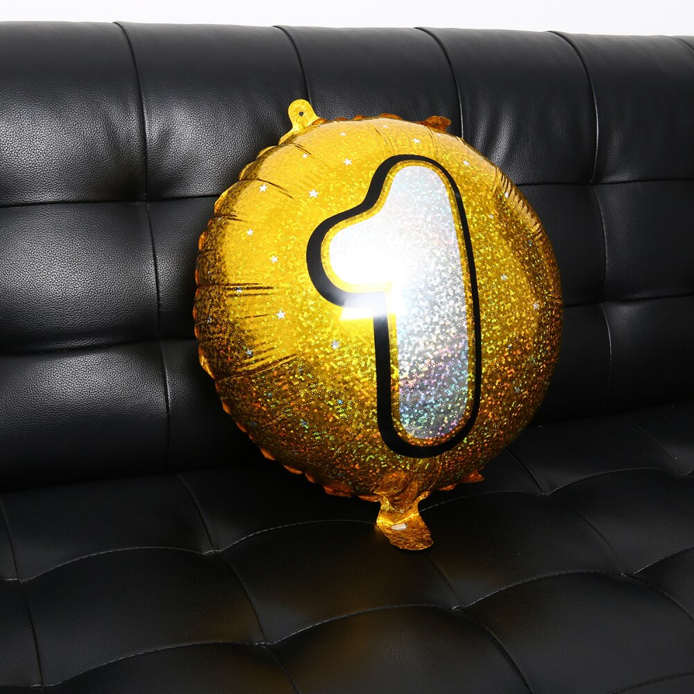 Number 4 Helium Foil Balloons Birthday Number Balloons 4 for Wedding Anniversary Decoration (Gold)