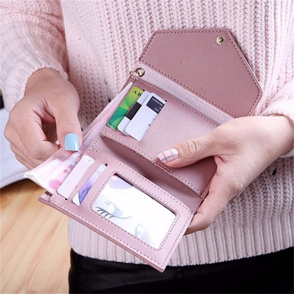 Spring and Summer Short Hand-held Trend Heart-shaped Pendant Simple Multi-functional Lychee Pattern Women&#39;s Wallet