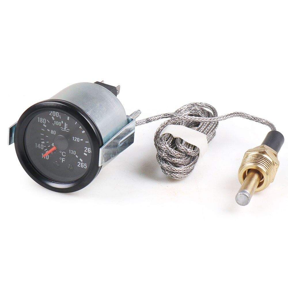 2 &quot; 52mm mekanisk vattentempmätare 40-130 ℃ /110-265 ℉ vattentemperatur 12v tempmätare gul ljus bilmätare med sensor npt 1/2