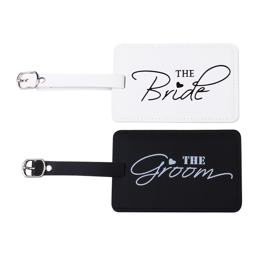 Bride & Groom Luggage Tags Honeymoon Travel Suitcase Embroidery Bag Travel Accessories Name ID Address Wedding Luggage Label