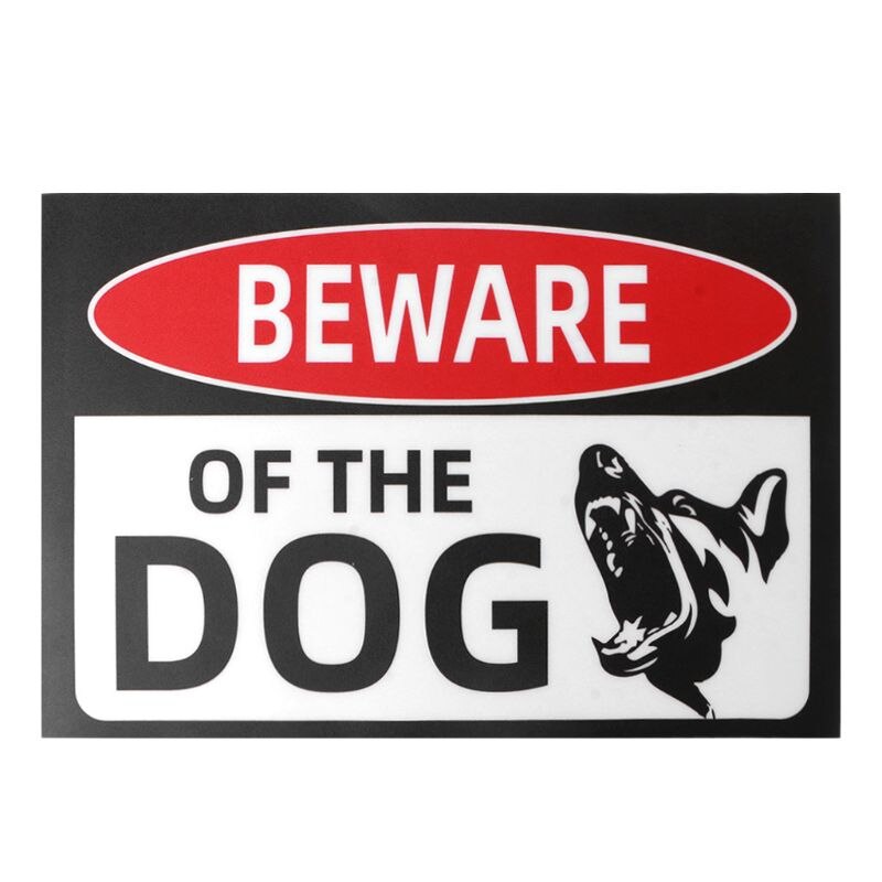 Indoor Outdoor Adhesive Warning Security Dog Beware of Dog Sign Gates Stickers G92E: C