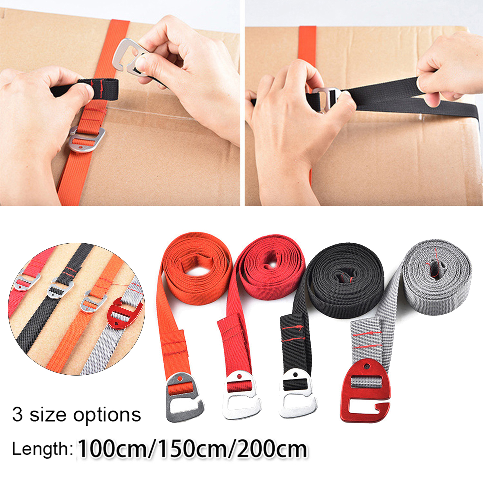 Heavy Duty Luggage Straps for Suitcases Packing Belts Travel Accessories Adjustable Bag Strap with Hook Closure