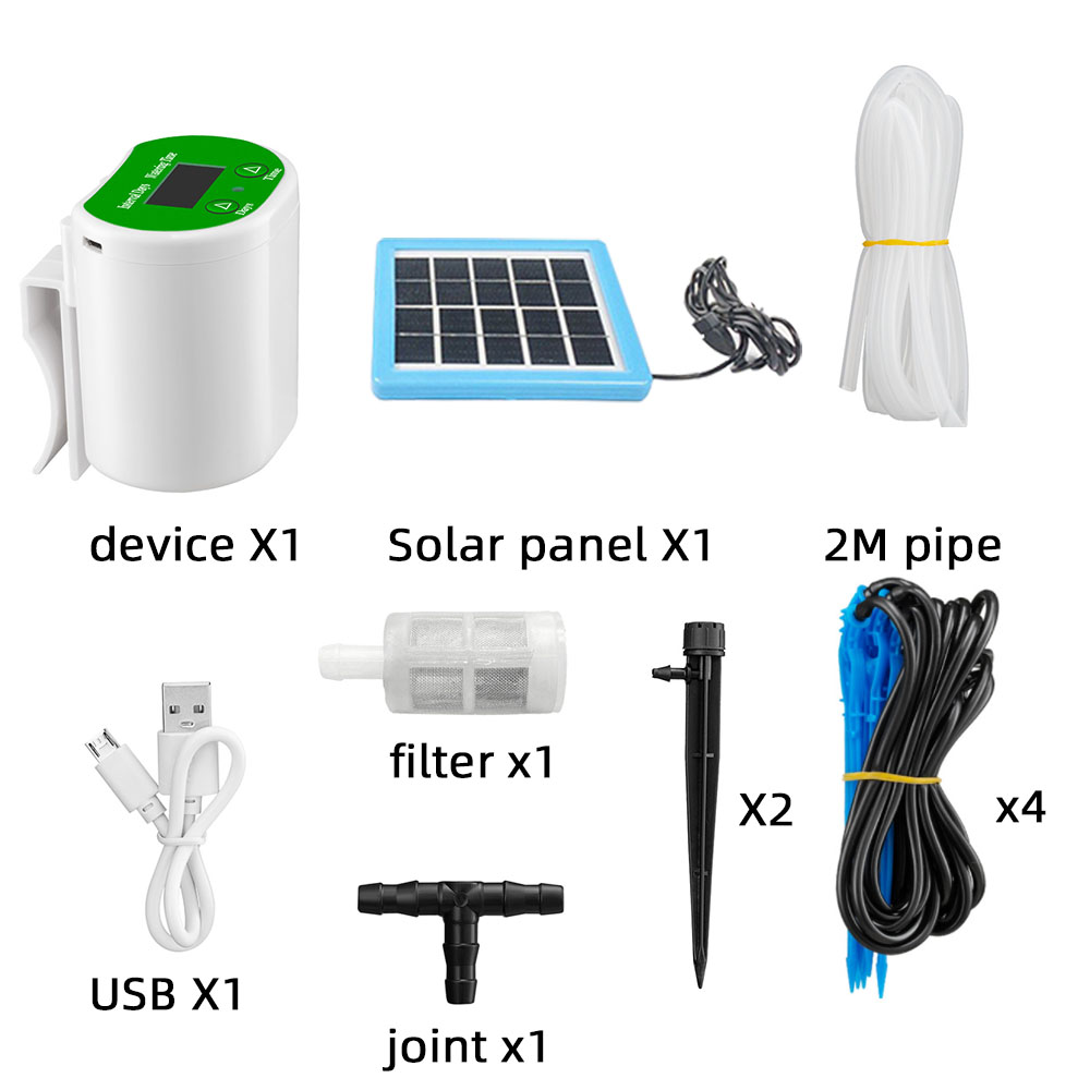 Pumpe Intelligente Tropfbewässerung Wasserpumpe Timer System Garten Automatische Bewässerung Gerät Solar- Energie Aufladen Topfpflanze: Lila