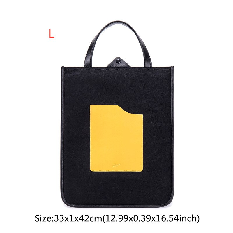 Moda teczki duża pojemność torba na laptopa dokument podróży Ipad Notebook organizator etui Tablet przechowywania ochrony torebka: Black L