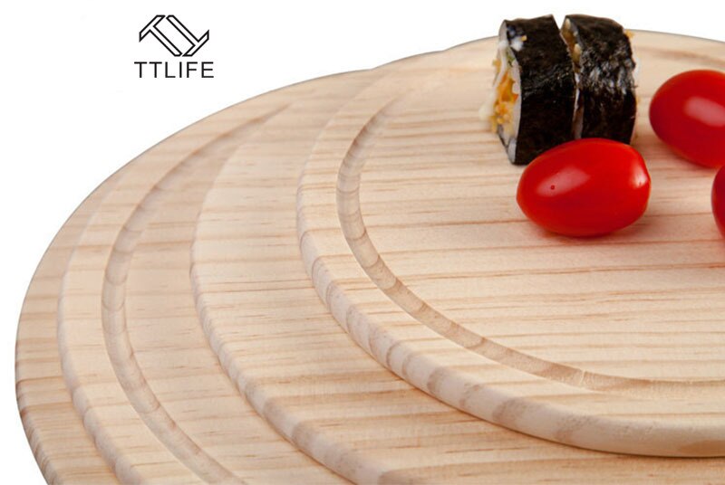 Ttlife trä pizzabräda rund med hand pizza bakplåt pizza sten skärbräda tallrik pizza tårta bakverk verktyg