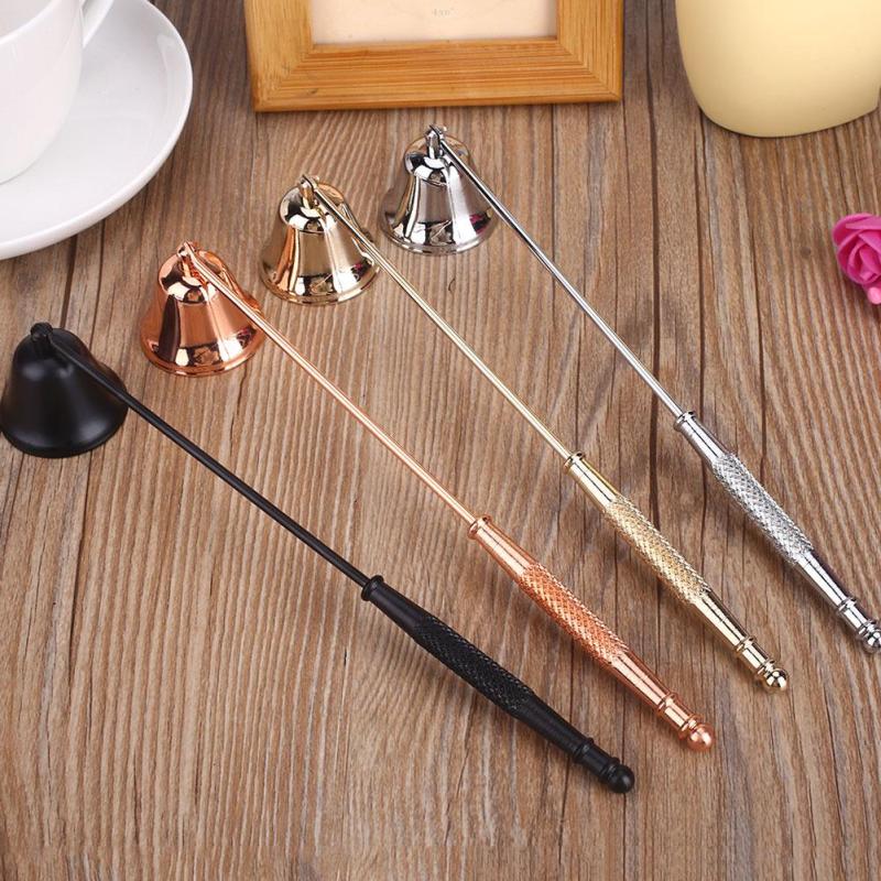 Stainless Steel Candle Extinguisher Candle Votive Candle Home Art Candle Wedding Convenient Noble Home Decorations Shape Bell