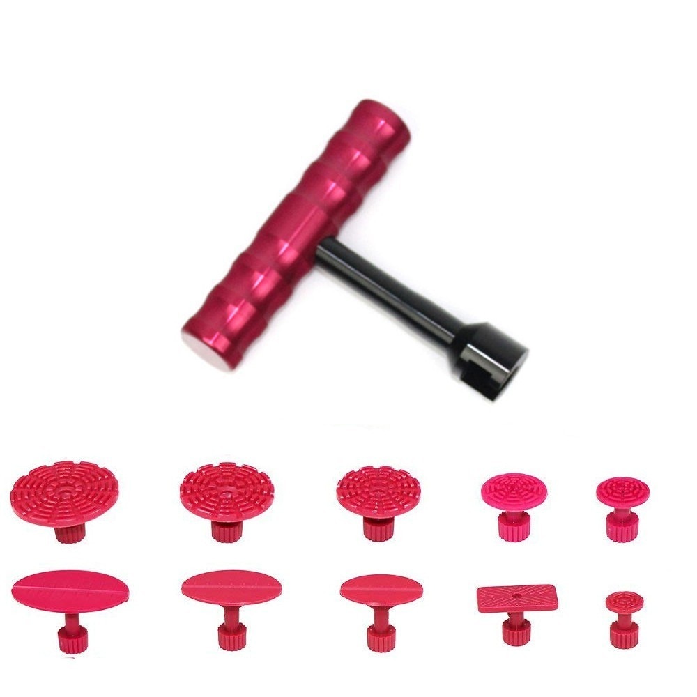 RDP 10 pièces colle tirant Onglets + 1 pièces T-bar extracteur de colle PDR Outils Extracteur Kit de Débosselage sans peinture Outils