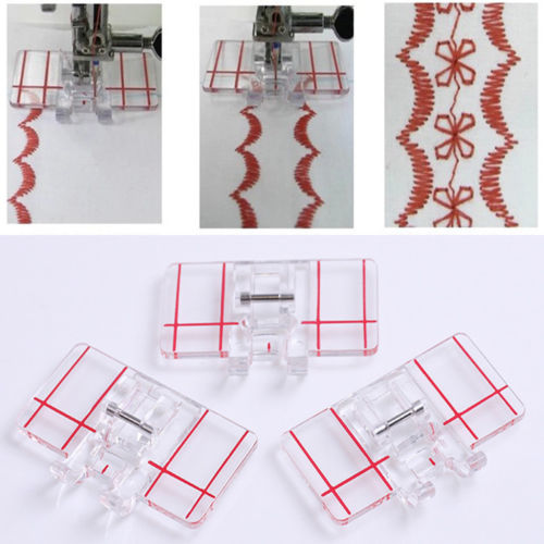 Eenvoudige Mini Clear Plastic Parallel Stitch Voet Presser voor Multifunctionele Binnenlandse Naaimachine Parallel Stitch Naaien Tool