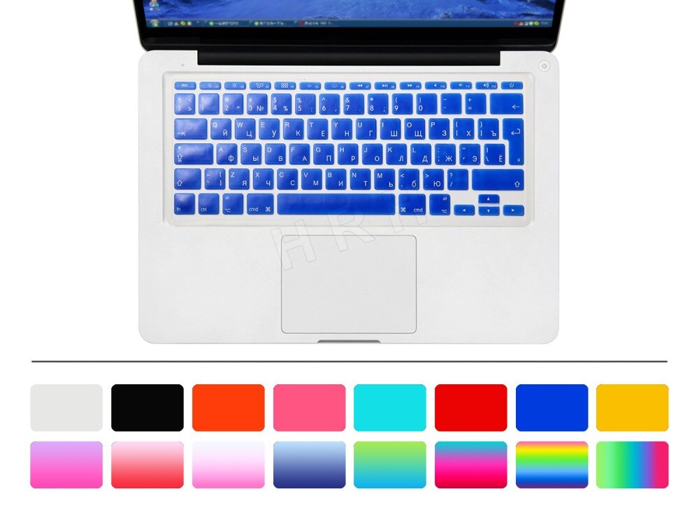 HRH Durable Russian EU/UK Silicone Gel Keyboard Protector Cover Skin Protective Film For Mac Book Air 11.6 A1465/A1370