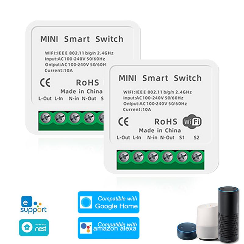Mini WiFi Smart Light Switch DIY Breaker Module Smart Life Tuya App Remote Control Concealed Smart Switch For Alexa Google Home
