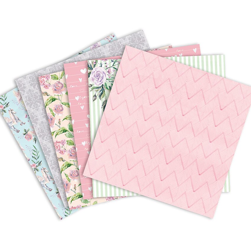 24 Sheets Scrapbooking Valentine's Day Scrapbook Paper Origami Art Crafts DIY Photo Album Background Pads Paper Card Making