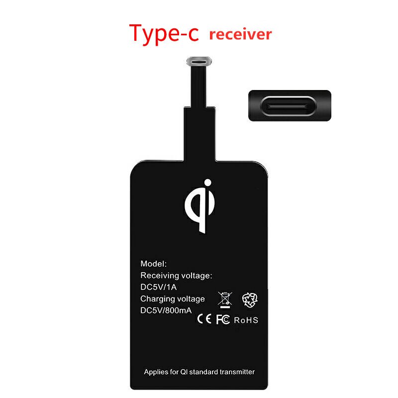 Qi Kit di ricarica Wireless trasmettitore adattatore per caricabatterie ricevitore ricevitore Pad bobina tipo-c kit Micro USB per iPhone Xiaomi Huawei: for Type C