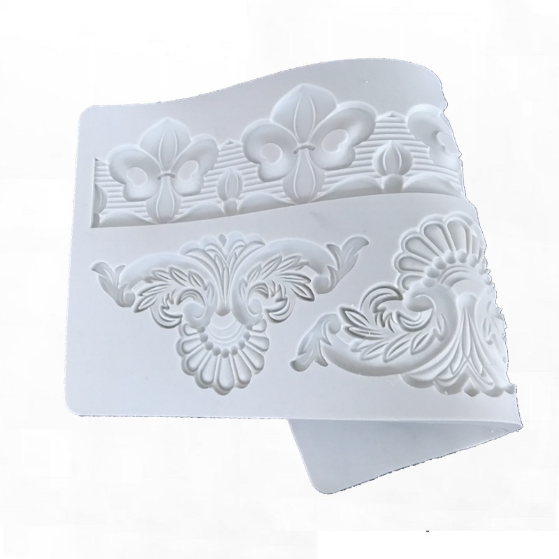 Lace Trim Totem Silicone Mold European Texture Plaster Stampi Casting Mold Silikon Form Moule Forma De Gesso 3d Cemento Panel