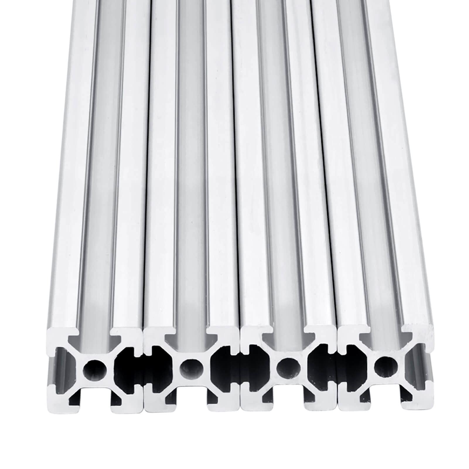 4 Stück T-Slot Aluminium-Extrusionsprofil 20 x 20 mm europäischer Standard eloxierte Linearschiene für 3D-Druckerteile DIY Silber Schwarz: Silber / 750mm