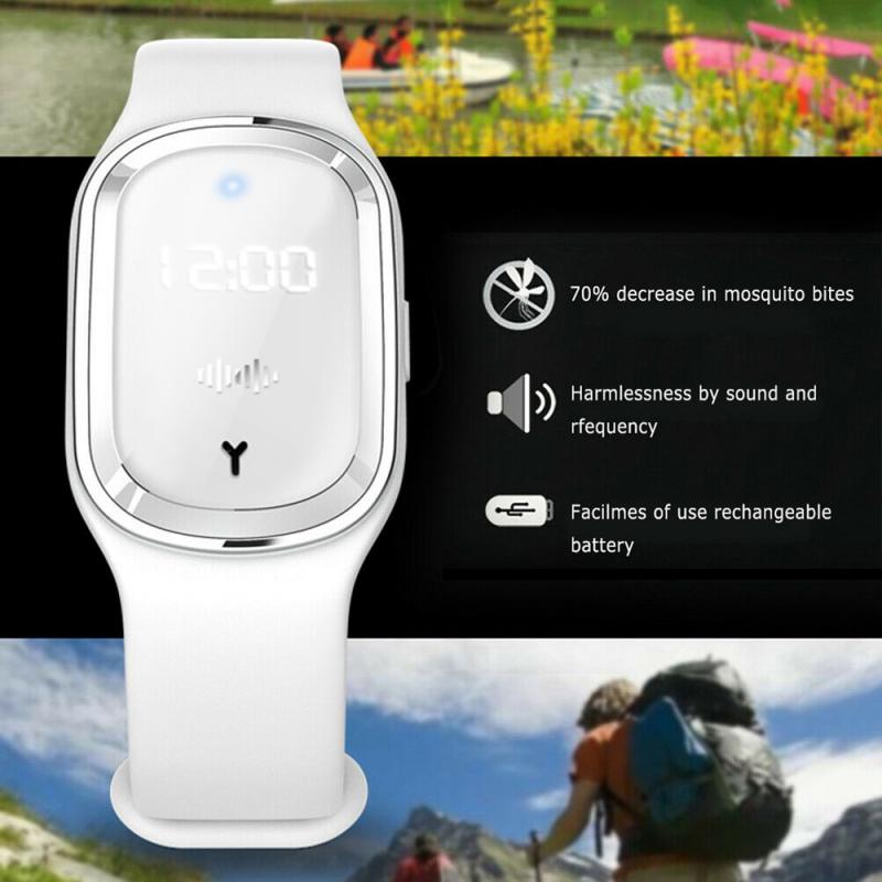 Reloj de pulsera ultrasónico, repelente de insectos y mosquitos, repelente de insectos, para exteriores, para hombre y mujer
