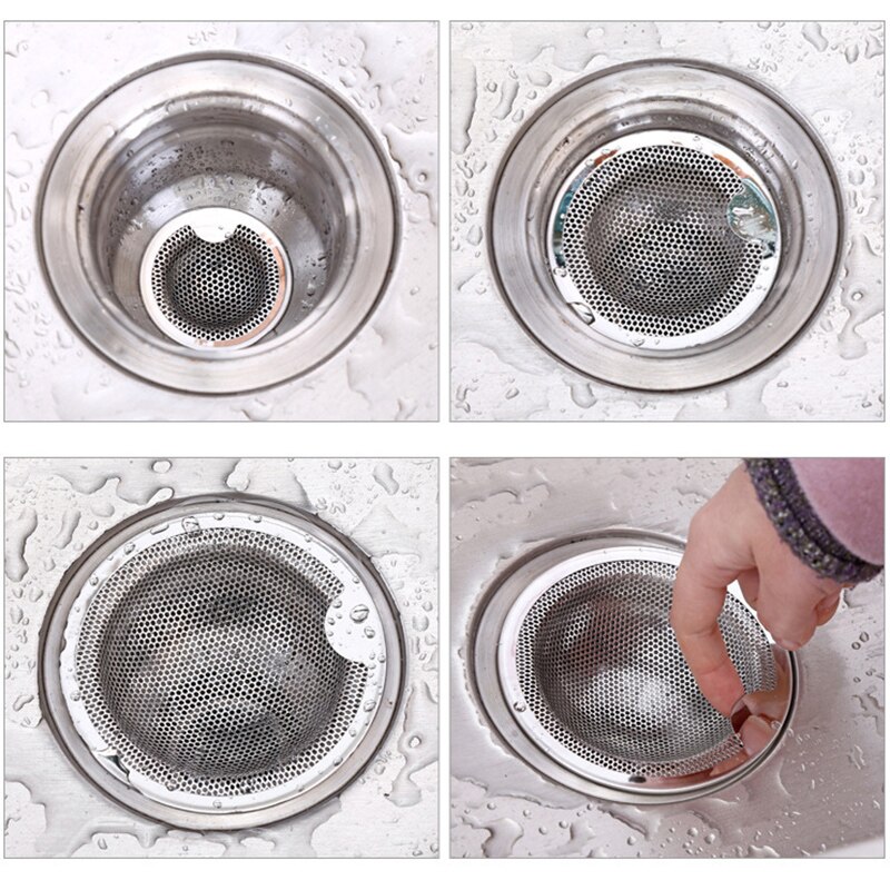 1 pièces en acier inoxydable évier crépine douche plancher Drain salle de bain bouchon piège capteur de cheveux cuisine évier filtre couverture de sol Drainage