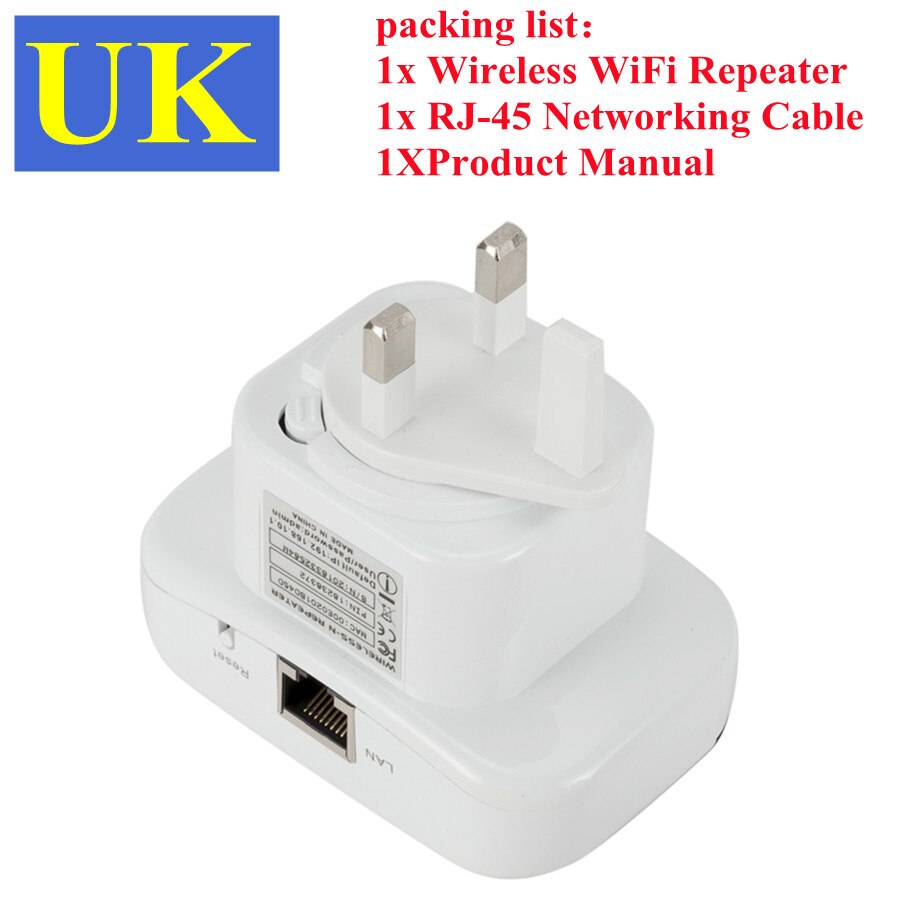 Ripetitore WiFi 2.4Ghz estensore Wifi senza fili amplificatore di rete Wi-Fi 300Mbps 802.11N ripetitore di segnale Wi-fi a lungo raggio Repiter Wifi: UK