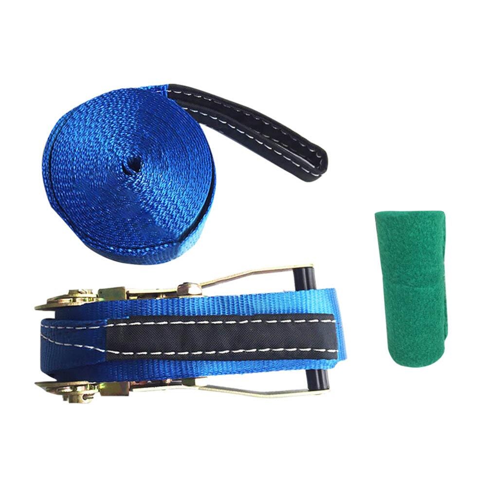 Slackline Kit 36ft x 2" Outdoor Fitness Equipment Slack Line/Ratchet Tensioner - Improve Balance Skills & Core Strength S3: Blue