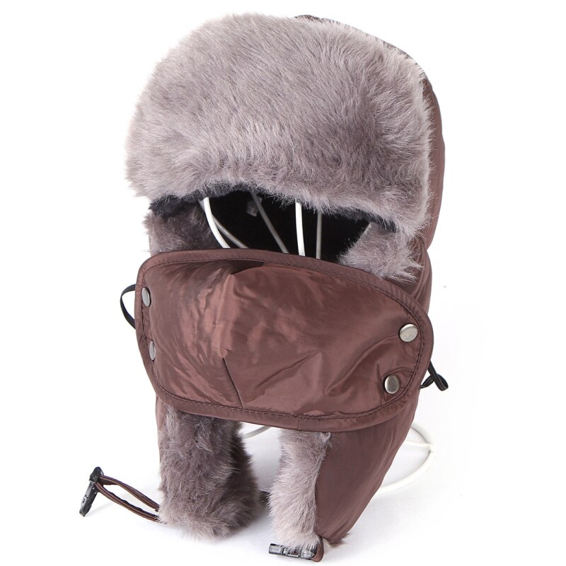 Vinter bombehatter ushanka russisk pelshatt varm fortykket øreklaffer hette til menn og kvinner maske balaclava