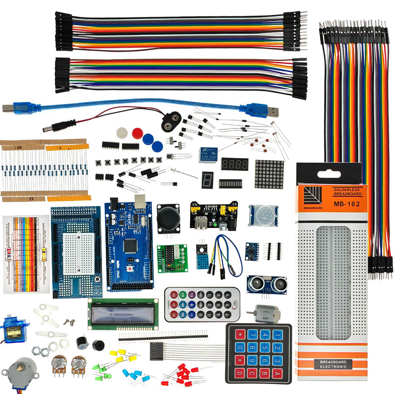 Il kit di avviamento elettronico più completo Mega2560 con tutorial/motore passo-passo Arduino Mega2560 R3 Starter Kit motore servo fai da te