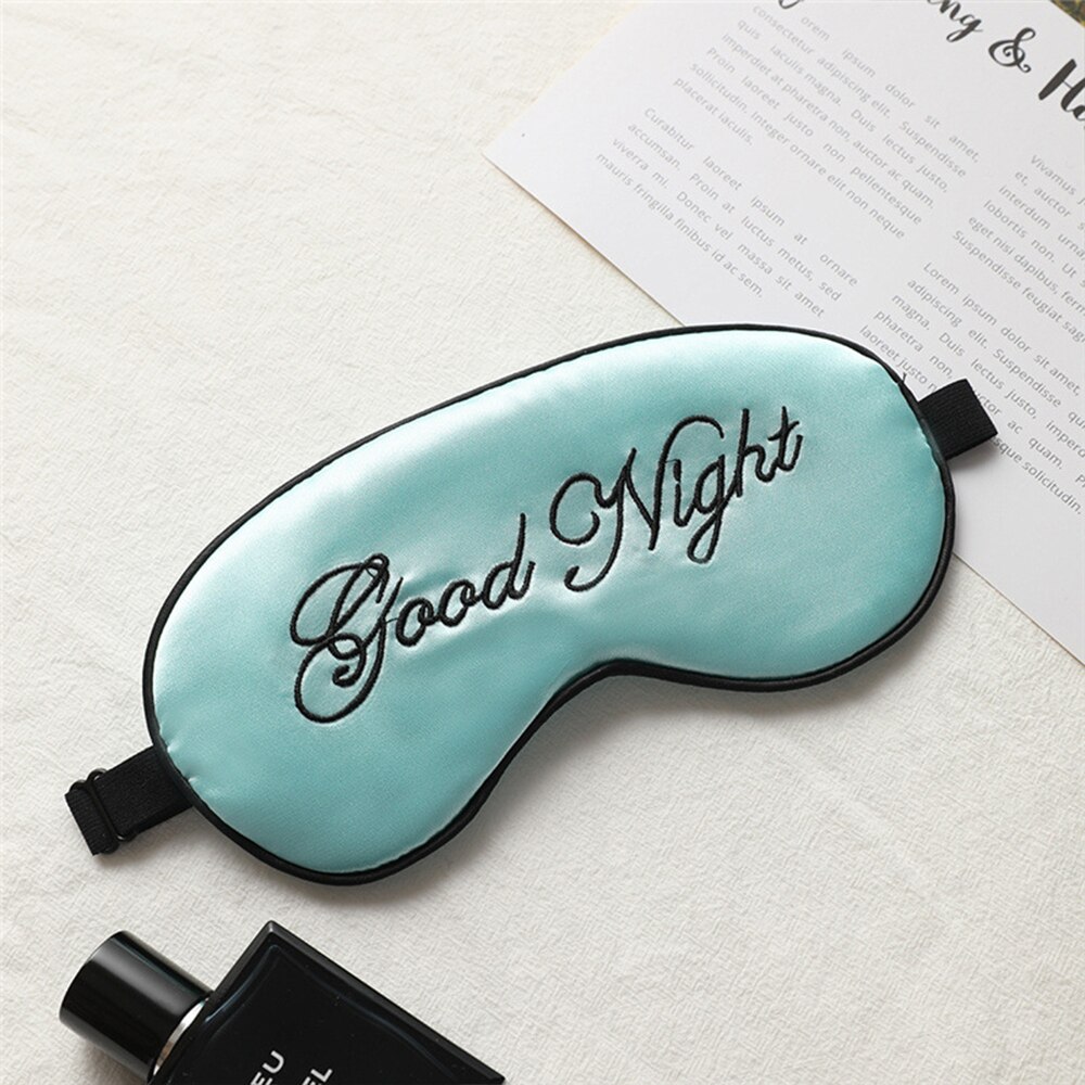 Sleep Mask Sleeping Silk Eye Cover Dream Night Mask Sort Bandage For Girl Boy Eyepatch Smooth Health Relax Blindfold Nap: Fresh green