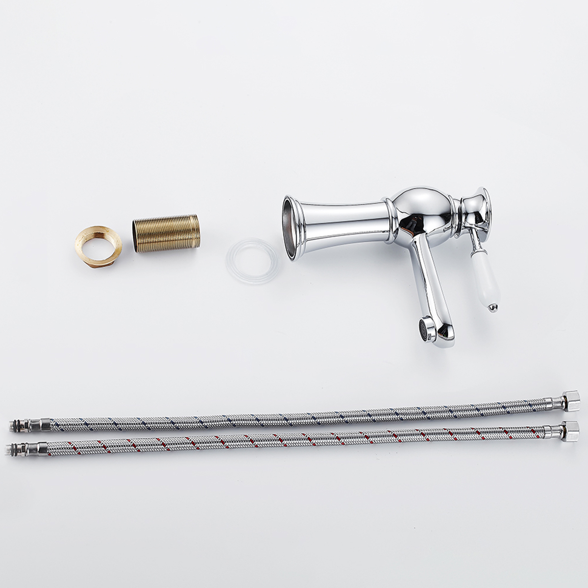 Counter Top Basin Mixer Tap Single Level Single Hole Basin Tap Ceramic single handle straight mouthed Tap for Washroom Bathroom