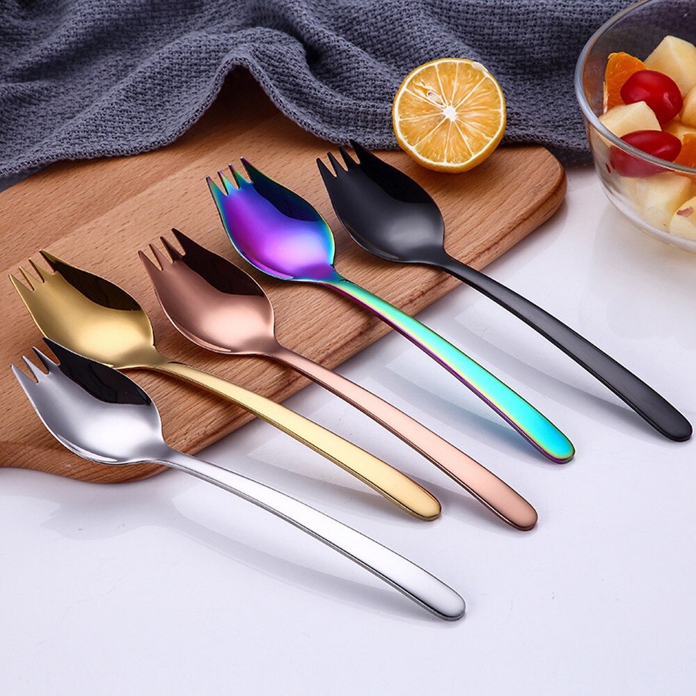 Kleurrijke Lepel Vork Handvat Fruit Vork Bestek Koffie Drinken Gereedschap Keuken Gadget Salade Vork Lepel Servies #25