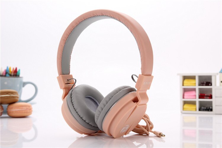 Børn børn piger bedste stereo bas høretelefoner musik øretelefoner headset med mikrofon til iphone xiaomi: Lyserød