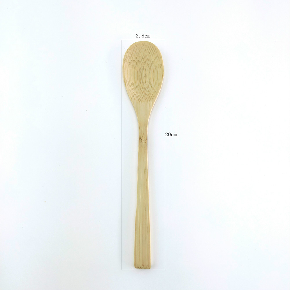 Organic bamboo Wood Cutlery Natural Bamboo Spoon Coconut Palm Coconut Spoon for Coconut shell bowl Bamboo Spoon Cutlery: 1pcs 20cm spoon