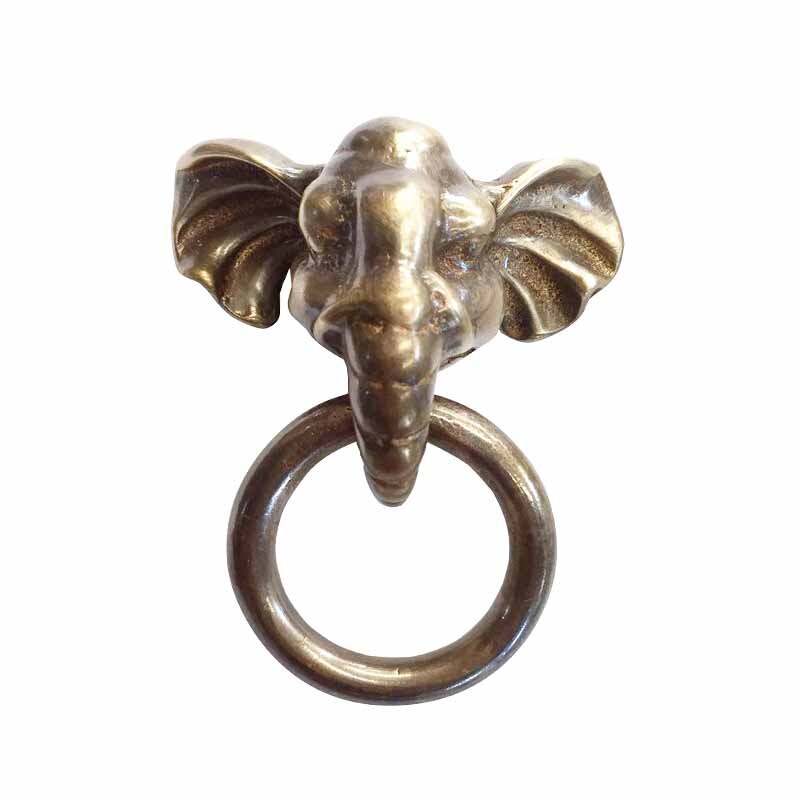 1pc messing lille elefant hoveddør knocker håndlavet dyr dørhåndtag have boligindretning: Knocker i bronze farve