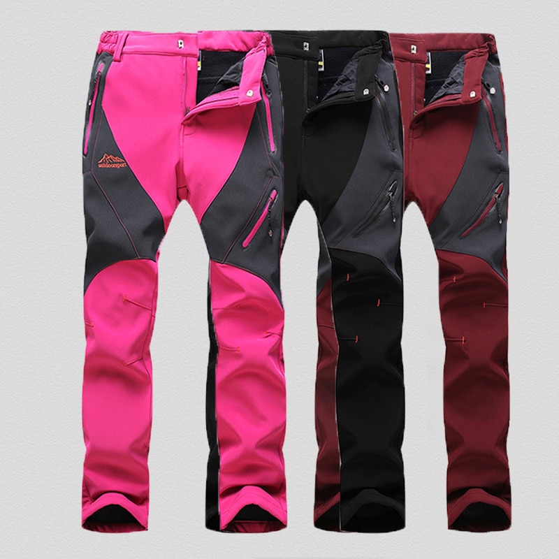 Pantalon surdimensionné pour femme, imperméable, respirant, pour l'hiver, pour randonnée, Ski, Camping, escalade, Softshell, M-4XL