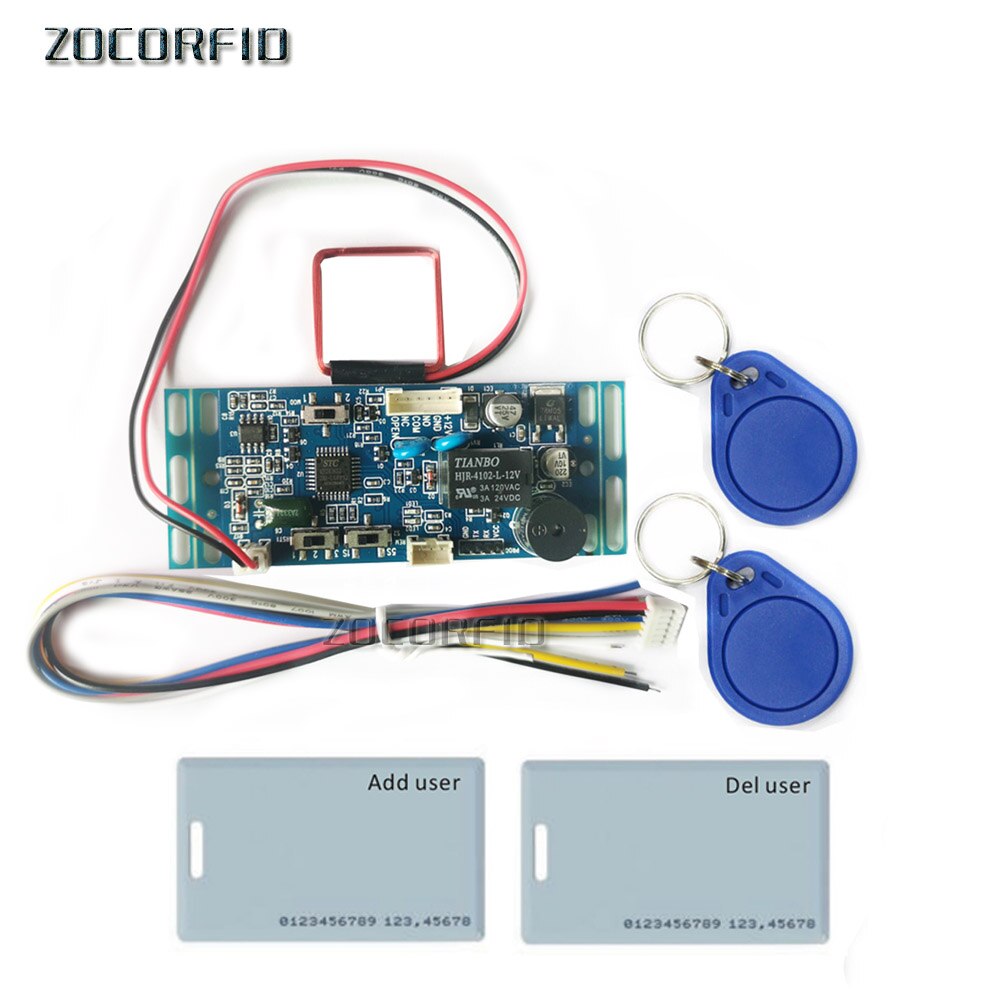 125KHZ RFID EM/ID Embedded Door Access Control RFID Proximity Door Access Control System Building intercom module: with 10blue keyfob