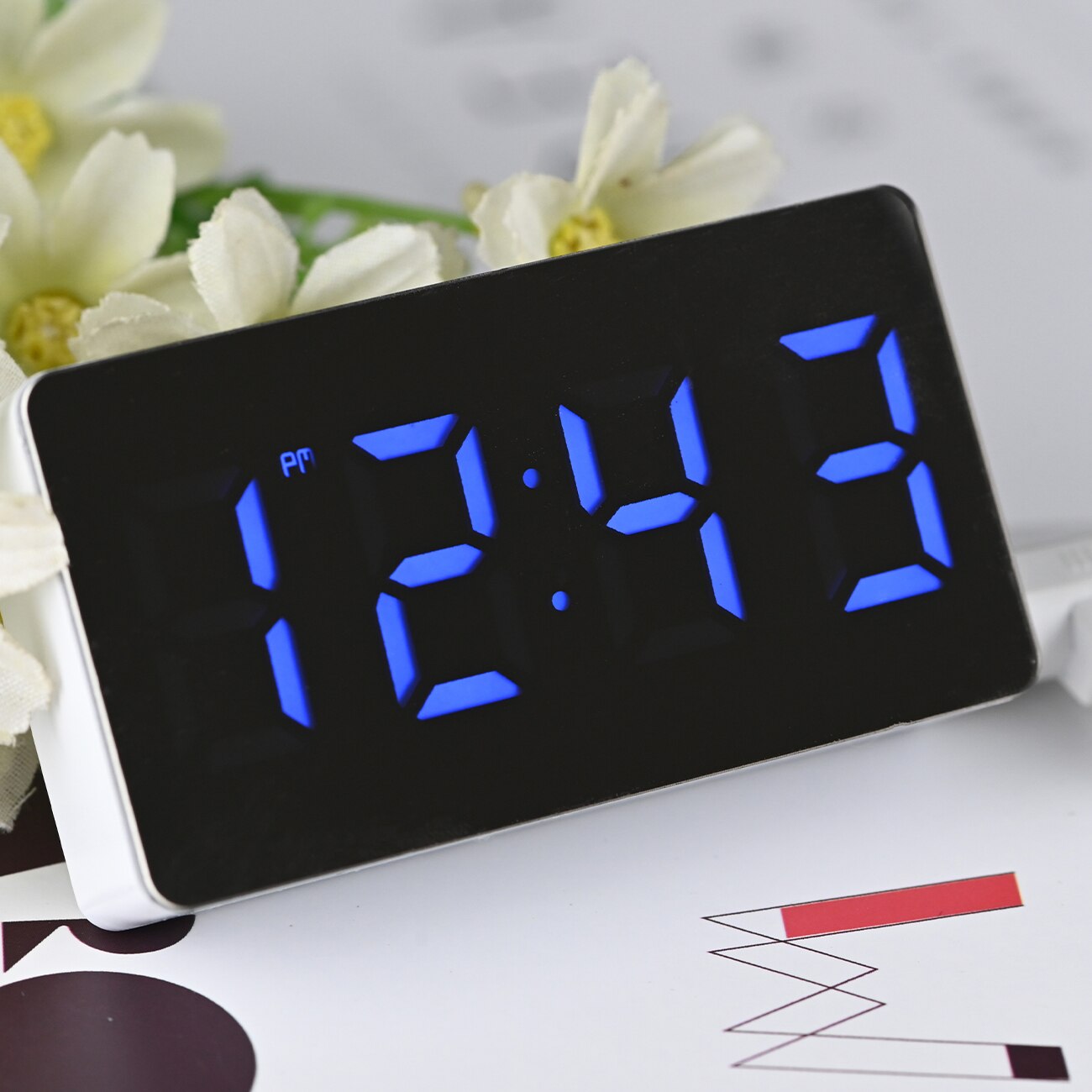 Digital Desk Alarm Clock Digital Mirror LED Big Display Bedroom Snooze Timer Home Electronic Table Clock For Bedroom Living Room