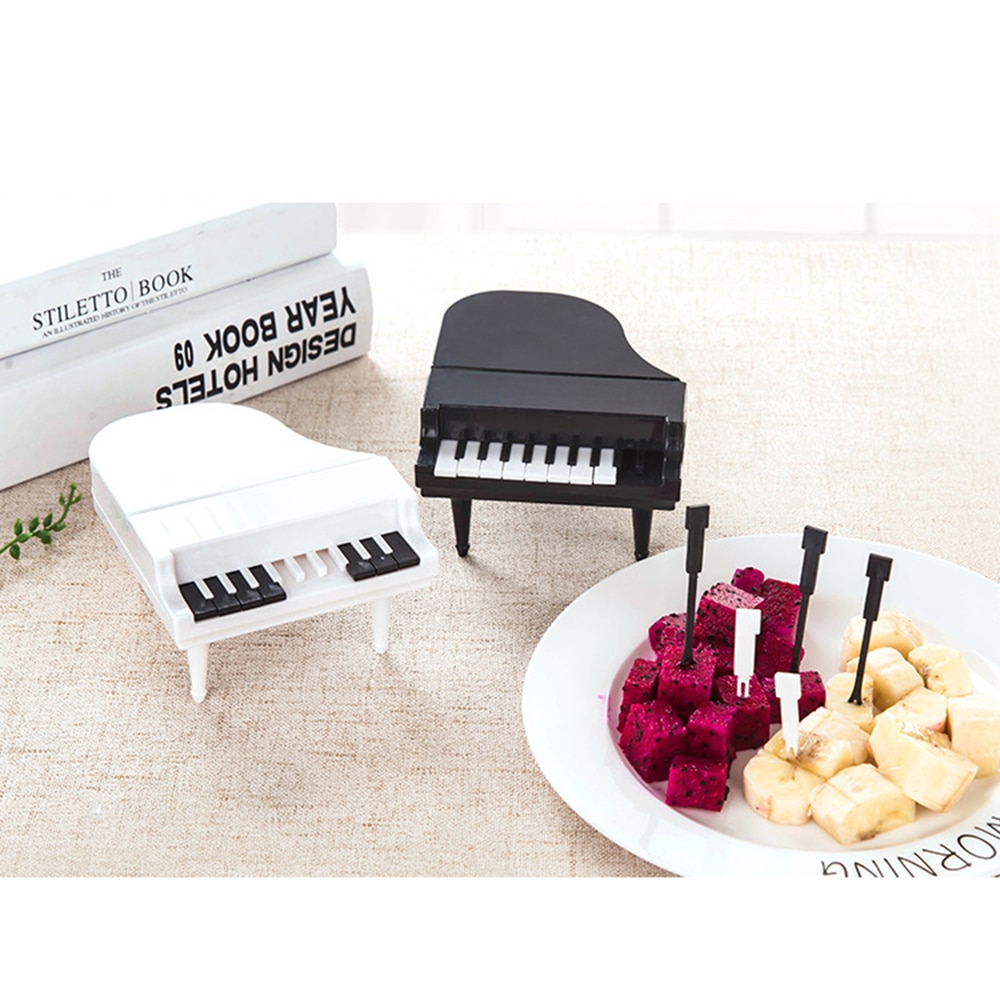 10 pièces/ensemble Piano Dessert fourchettes fruits fourchettes cuisine accessoires outils fruits collation cure-dents pics alimentaires