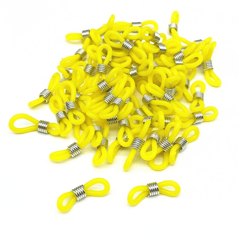 100 sztuk/partia okulary łańcuch gumy silikonowej pierścień antypoślizgowe DIY złącze pasek oczka liny okulary przewód akcesoria: Yellow