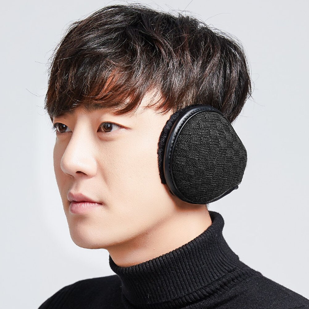 Orejeras plegables de cuero sintético para hombre, orejeras portátiles para deportes al aire libre, senderismo, para viajes de invierno