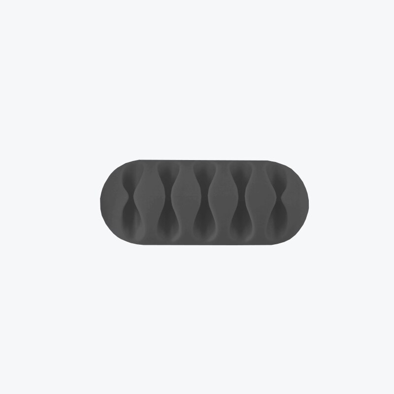 Silikonowa kabel do telefonu komórkowego organizator kable USB Conector uchwyt czarny biały Multi Hole Wire Protector dla przewodów myszy: Black 5-Hole