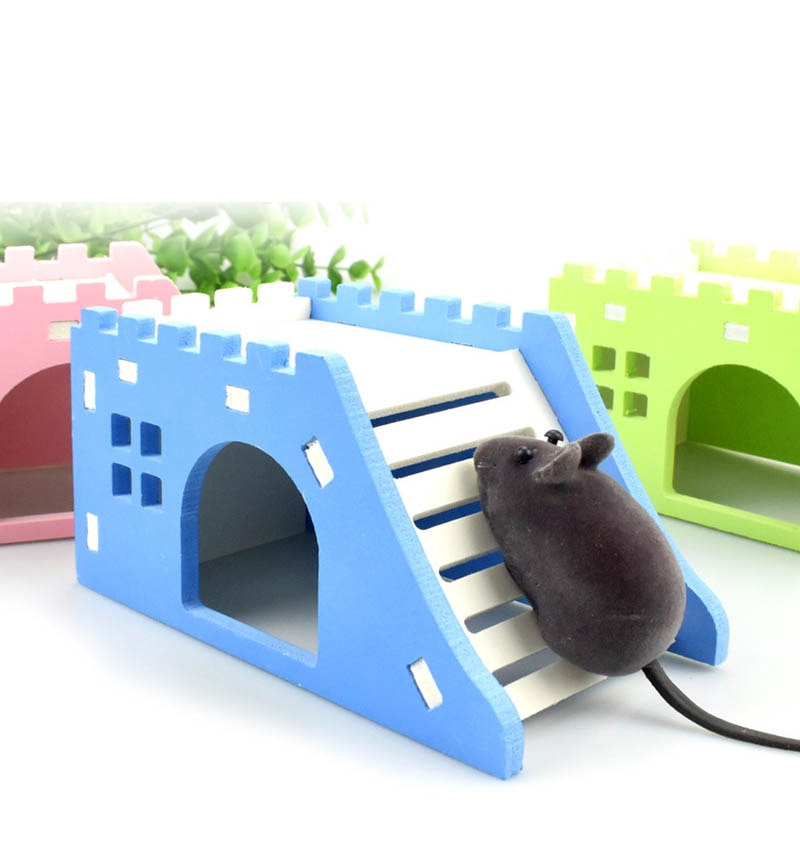 Huisdier Egel Kasteel Speelgoed Huisdier Huis Bekijken Dek Ladder Huisdier Producten 1 Pc Hamster Huis Hamster Nest Houten