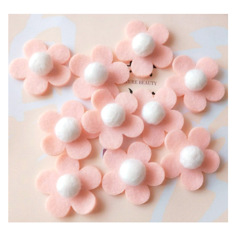 Bloem roze wolvilt vijf-bloemblaadje bloem eeuwige krans boeket handgemaakte diy materiaal platte plum bloem maat: diameter 6 cm