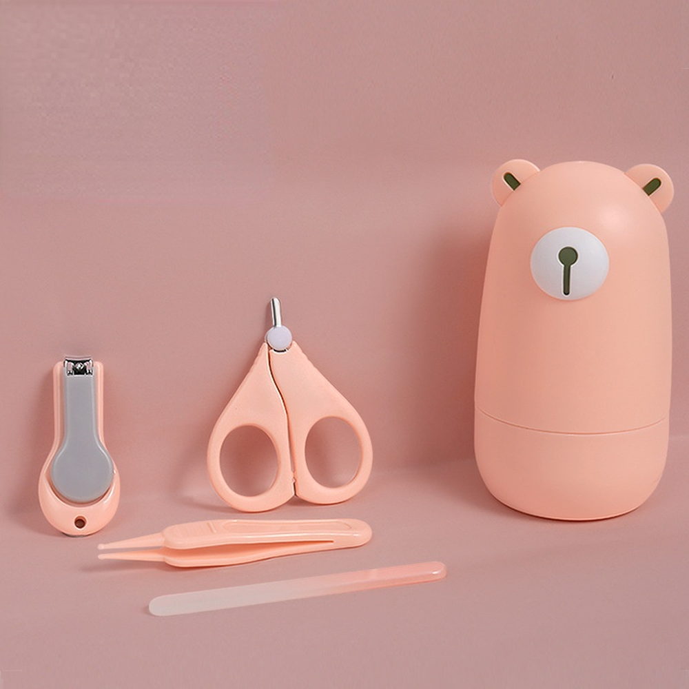 4 pz/set del fumetto infantile tagliaunghie vestito neonati speciale anti-ritaglio tagliaunghie portatile bambino articoli scatola di immagazzinaggio